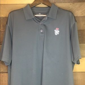 Patriotic Uncle Sam 2XL Gray Vansport Golf Polo